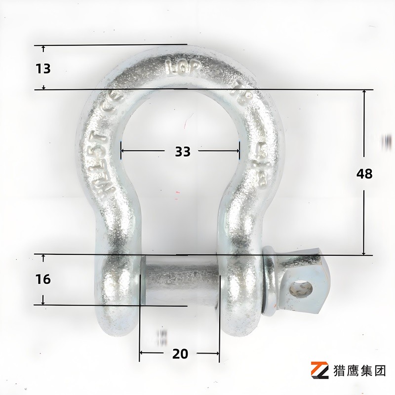 T8級D型卸扣規(guī)格型號尺寸一覽表